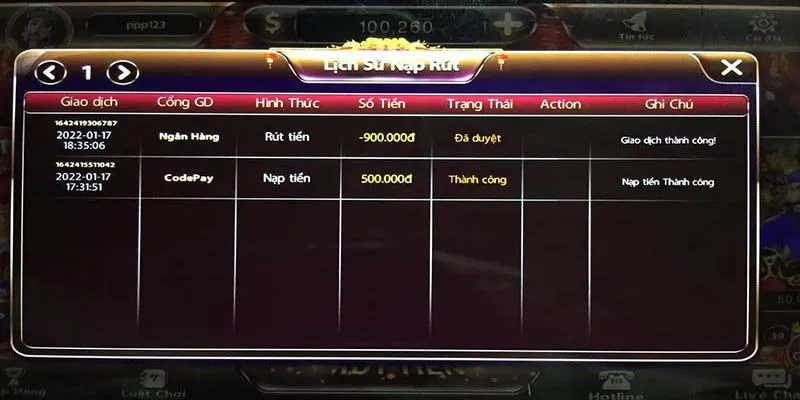 luu y khi thuc hien nap tien KING88